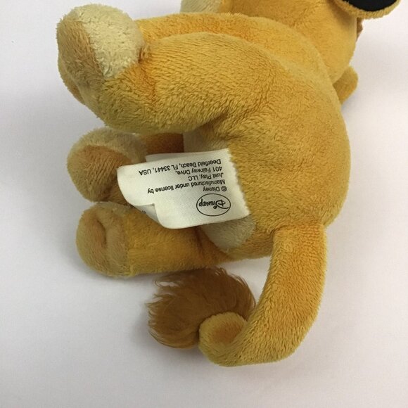 Disney Lion King Simba Lion Cub Plush Sitting Embroidered Eyes Preowned - Picture 4 of 6